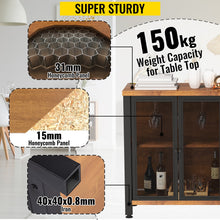 Load image into Gallery viewer, VEVOR Industrial Bar Cabinet Wine Bar Cabinet Table with Wine Rack & Glass Holder for Dining Living Room 47/55 Inch Rustic Oak