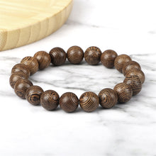 Load image into Gallery viewer, 6/8/10/12mm Men Vintage Bracelet Original Wooden Beads Meditation Prayer Buddha Stretch Bracelets&Bangle Women Yoga Jewelry Gift