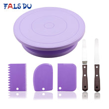 Load image into Gallery viewer, 6Pcs/Set Plastic Cake Turntable Rotating Cake Plastic Dough Pastry Decorating Cream Stand Rotary Table DIY Pan Baking Tool