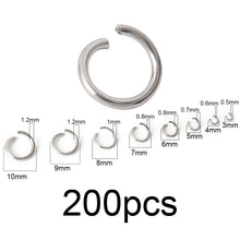Load image into Gallery viewer, 100-200pcs/lot Stainless Steel Open Jump Rings Split Rings Connectors For DIY Jewelry Making Supplies Accessories Wholesale