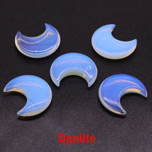 Load image into Gallery viewer, 30MM Moon Shape Statue Natural Crystal Stone Colorfull Mascot Meditation Reiki Healing Polished Gem Collection Home Decoration