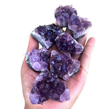 Load image into Gallery viewer, Natural Raw Purple Brazilian Amethyst Quartz Crystal Cluster