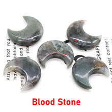 Load image into Gallery viewer, 30MM Moon Shape Statue Natural Crystal Stone Colorfull Mascot Meditation Reiki Healing Polished Gem Collection Home Decoration