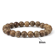 Load image into Gallery viewer, 6/8/10/12mm Men Vintage Bracelet Original Wooden Beads Meditation Prayer Buddha Stretch Bracelets&Bangle Women Yoga Jewelry Gift