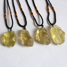 Load image into Gallery viewer, Natural Yellow Citrine Quartz Crystal Point Pendant Reiki Healing Mineral Rock Rough Ore Chakra Stone Pendulum Necklace Jewelry