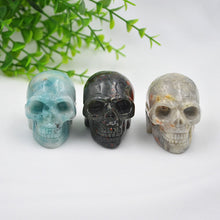 Load image into Gallery viewer, Raw Natural Amethyst Rose Quartz Crystal Skull Carved Sculpture Healing Chakra Rock Stone Skeleton