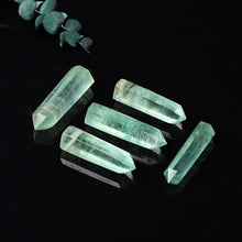 Load image into Gallery viewer, 50-80mm Raw Natural Green Fluorite Hexagonal Wand Quartz Crystal Point Obelisk