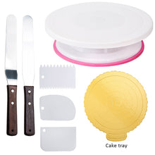 Load image into Gallery viewer, 6Pcs/Set Plastic Cake Turntable Rotating Cake Plastic Dough Pastry Decorating Cream Stand Rotary Table DIY Pan Baking Tool