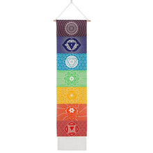 Load image into Gallery viewer, Seven Chakra Tapestry Vertical Wall Hanging Tree Of Life Tapestry Tassel Yoga Meditation Tapestry for Bedroom Living Decoration