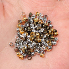 Load image into Gallery viewer, 200pcs/Lot Copper Ball Crimp End Beads Positioning Beads Stopper Spacer Beads For Jewelry Making Findings DIY Bracelet Supplies