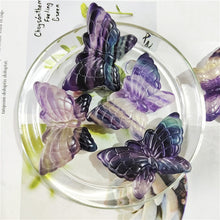 Load image into Gallery viewer, 1pcs Hand Carved Crystal Stone Butterfly Pink Opal Lepidolite Labradorite Amazonite Butterflys For Sale home decoration