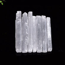 Load image into Gallery viewer, 70-90mm Natural Monocrystal Selenite Crystal Point Stick Wand White Gypsum Quartz Rough Minerals Specimen Healing Stone Obelisk