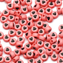 Load image into Gallery viewer, 200/300Pcs Mixed Charm Heart Acrylic Beads Flat Round Loose Spacer Beads For Needlework Diy Jewelry Making Bracelet Necklace