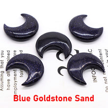 Load image into Gallery viewer, 30MM Moon Shape Statue Natural Crystal Stone Colorfull Mascot Meditation Reiki Healing Polished Gem Collection Home Decoration