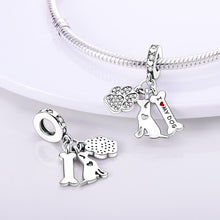 Load image into Gallery viewer, 925 Sterling Silver Colorful Lovely Pets Cat Dangle Sunflower Butterfly Sloth Charms Beads Fit Pandora Bracelet Necklace Jewelry