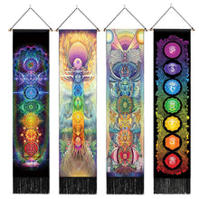 Load image into Gallery viewer, Seven Chakra Tapestry Vertical Wall Hanging Tree Of Life Tapestry Tassel Yoga Meditation Tapestry for Bedroom Living Decoration