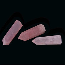 Load image into Gallery viewer, Raw Natural Pink Rose Quartz Crystal Point Wand Hexagonal 40-90mm