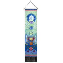Load image into Gallery viewer, Seven Chakra Tapestry Vertical Wall Hanging Tree Of Life Tapestry Tassel Yoga Meditation Tapestry for Bedroom Living Decoration