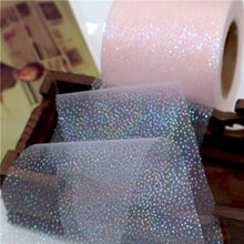Load image into Gallery viewer, 6cm*5Yards Symphony Silver Dot Mesh Curly Rainbow Tulle Bow Accessories Gift DIY Craft Party Wedding Christmas Decoration Pink