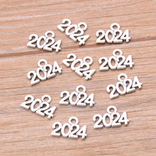 Load image into Gallery viewer, 60PCS 10*14mm Metal Alloy Photo Color Years Charms 2022 2023 2024 2025 Pendant For Jewelry Making DIY Handmade Craft