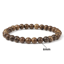 Load image into Gallery viewer, 6/8/10/12mm Men Vintage Bracelet Original Wooden Beads Meditation Prayer Buddha Stretch Bracelets&Bangle Women Yoga Jewelry Gift