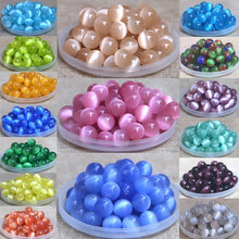 Load image into Gallery viewer, 6-8-10-12 mm Natural Stone Pink White Moonstone Cat Eye Beads For Jewelry Making Smooth Loose Spacer Beads Opal Diy Charm Bracelets Necklace