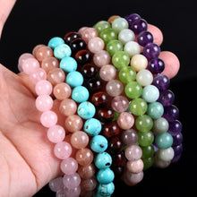 Load image into Gallery viewer, 6mm Natural Stone Bracelet Tiger Eye Lava Amethysts Turquoises Moonstone Crystal Bracelet For Men Women Jewelry Gift Healing Energy