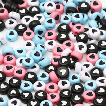 Load image into Gallery viewer, 200/300Pcs Mixed Charm Heart Acrylic Beads Flat Round Loose Spacer Beads For Needlework Diy Jewelry Making Bracelet Necklace