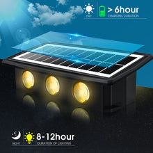 Load image into Gallery viewer, Decorative Solar Wall Lights Auto ON/Off Solar Garden Step Stair Lights IP65 Waterproof RGB White/Warm White Outdoor Solar Light