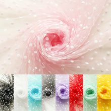 Load image into Gallery viewer, White Khaki Flocked Polka Dot Mesh Tulle Fabric High Quality Polyester Stretch DIY Dress Wedding Decoration Puff Skirt Net Cloth