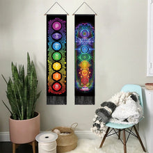 Load image into Gallery viewer, Seven Chakra Tapestry Vertical Wall Hanging Tree Of Life Tapestry Tassel Yoga Meditation Tapestry for Bedroom Living Decoration