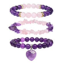 Load image into Gallery viewer, Natural Amethysts Bracelet Set Body-purify Slimming Healing Stone Bracelets For Women Men Loss Weight Yoga Meditation Jewelry