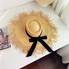 Load image into Gallery viewer, 2023 Summer Natural Raffia Straw Hat Large Wide Brim Sun Hats for Women Panama Ladies UPF Travel Holiday Beige Beach Floppy Hat