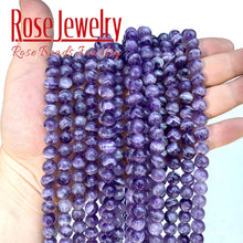 Load image into Gallery viewer, 4-6-8-10-12 mm Wholesale Natural Stone Dream Lace Color Purple Amethysts Crystals Round Loose Beads; Strand