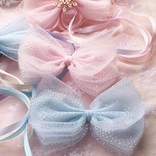 Load image into Gallery viewer, 6cm*5Yards Symphony Silver Dot Mesh Curly Rainbow Tulle Bow Accessories Gift DIY Craft Party Wedding Christmas Decoration Pink