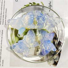 Load image into Gallery viewer, 1pcs Hand Carved Crystal Stone Butterfly Pink Opal Lepidolite Labradorite Amazonite Butterflys For Sale home decoration