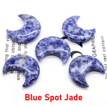 Load image into Gallery viewer, 30MM Moon Shape Statue Natural Crystal Stone Colorfull Mascot Meditation Reiki Healing Polished Gem Collection Home Decoration