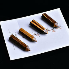Load image into Gallery viewer, Raw Natural Tiger Eye Jade Quartz Crystal Point Hexagonal Wand 40-80mm