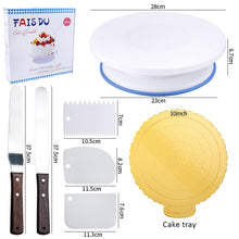 Load image into Gallery viewer, 6Pcs/Set Plastic Cake Turntable Rotating Cake Plastic Dough Pastry Decorating Cream Stand Rotary Table DIY Pan Baking Tool