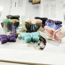 Load image into Gallery viewer, 1pcs Hand Carved Crystal Stone Butterfly Pink Opal Lepidolite Labradorite Amazonite Butterflys For Sale home decoration