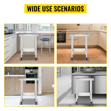 Load image into Gallery viewer, VEVOR Stainless Steel Kitchen Worktable shelves Commercial Work Bench Table with Caster Wheels for Home Restaurant Storage
