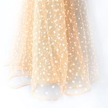 Load image into Gallery viewer, White Khaki Flocked Polka Dot Mesh Tulle Fabric High Quality Polyester Stretch DIY Dress Wedding Decoration Puff Skirt Net Cloth