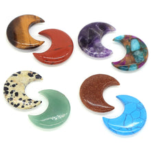 Load image into Gallery viewer, 30MM Moon Shape Statue Natural Crystal Stone Colorfull Mascot Meditation Reiki Healing Polished Gem Collection Home Decoration