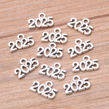 Load image into Gallery viewer, 60PCS 10*14mm Metal Alloy Photo Color Years Charms 2022 2023 2024 2025 Pendant For Jewelry Making DIY Handmade Craft