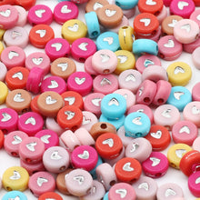 Load image into Gallery viewer, 200/300Pcs Mixed Charm Heart Acrylic Beads Flat Round Loose Spacer Beads For Needlework Diy Jewelry Making Bracelet Necklace