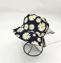 Load image into Gallery viewer, Summer Double-Sided Daisy Bucket Hats Women's Embroidery Hip Hop Panama Bob Caps Folded Beach Sun Fisherman Hat for Ladies Mens