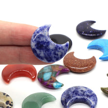 Load image into Gallery viewer, 30MM Moon Shape Statue Natural Crystal Stone Colorfull Mascot Meditation Reiki Healing Polished Gem Collection Home Decoration