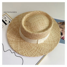 Load image into Gallery viewer, 2023 Summer Natural Raffia Straw Hat Large Wide Brim Sun Hats for Women Panama Ladies UPF Travel Holiday Beige Beach Floppy Hat