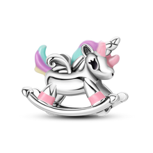 Load image into Gallery viewer, 925 Sterling Silver Colorful Lovely Pets Cat Dangle Sunflower Butterfly Sloth Charms Beads Fit Pandora Bracelet Necklace Jewelry