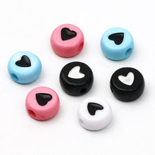 Load image into Gallery viewer, 200/300Pcs Mixed Charm Heart Acrylic Beads Flat Round Loose Spacer Beads For Needlework Diy Jewelry Making Bracelet Necklace